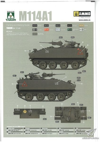 Збірна модель 1/35 M114A1 CRV бронетранспортер США, Takom 2148