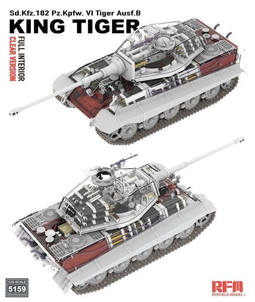 Збірна модель 1/35 King Tiger з повним інтер&rsquo;єром і прозорим корпусом, RFM RM-5159