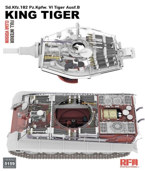 Збірна модель 1/35 King Tiger з повним інтер&rsquo;єром і прозорим корпусом, RFM RM-5159