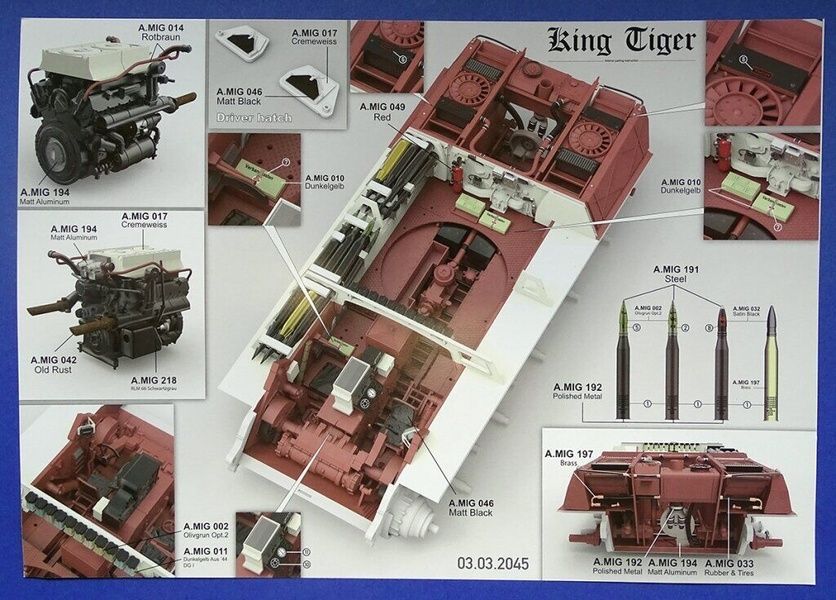 Збірна модель 1/35 Sd.Kfz.182 King Tiger з баштою Porsche, з циммеритом та повним інтер'єром, Takom 2046S