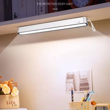 LED-лампа 32 см з батареєю 5000 мАг, три кольори освітлення із сенсорним управлінням, білого кольору