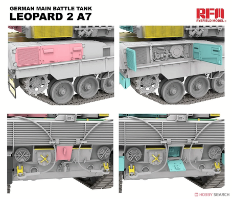 Збірна модель 1/35 Leopard 2A7, з робочими траками та бонусними деталями, RFM RM-5108