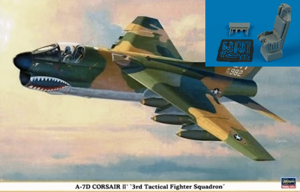 Збірна модель 1/48 A-7D Corsair II 3rd Tactical Fighter Squadron + Aires 4443, Hasegawa 09830