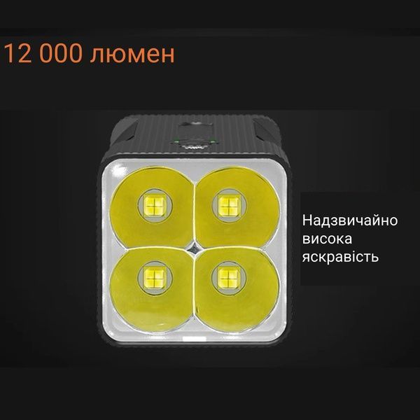 Супер яскравий ліхтарик-павербенк BT60 з батареєю 10400 мАг, яскравість 12000 люменів
