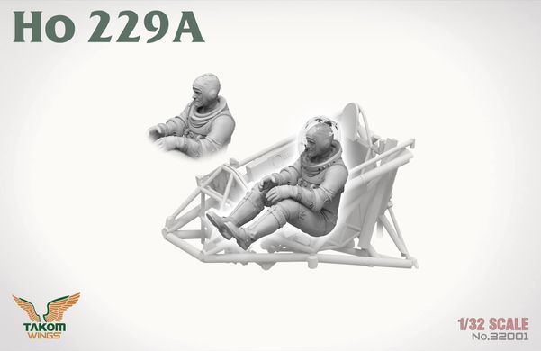 Збірна модель 1/32 Ho 229A німецький винищувач, з фігурою пілота 1/16, Takom 32001