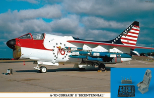 Збірна модель 1/48 A-7D Corsair II Bicentennial + катапультовані крісла Aires 4442, Hasegawa 09876