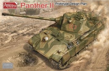 Збірна модель 1/35 Panther II перший прототип з баштою Schmalturm та гарматою 75-мм L/70, Amusing Hobby 35A012