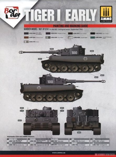 Збірна модель 1/35 Tiger I Pz.Kpfw.VI Ausf.E початкових випусків, Ленінград 1942/1943 (з фігурами), Border Model BT-014