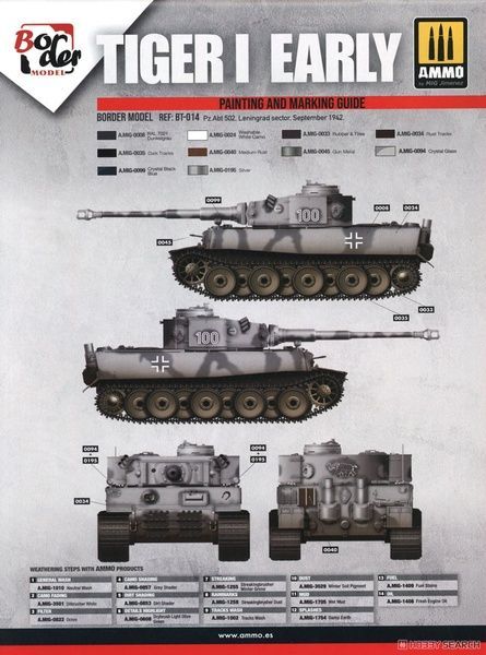 Збірна модель 1/35 Tiger I Pz.Kpfw.VI Ausf.E початкових випусків, Ленінград 1942/1943 (з фігурами), Border Model BT-014