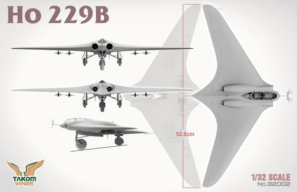 Збірна модель 1/32 Ho 229B німецький нічний винищувач, Takom 32002