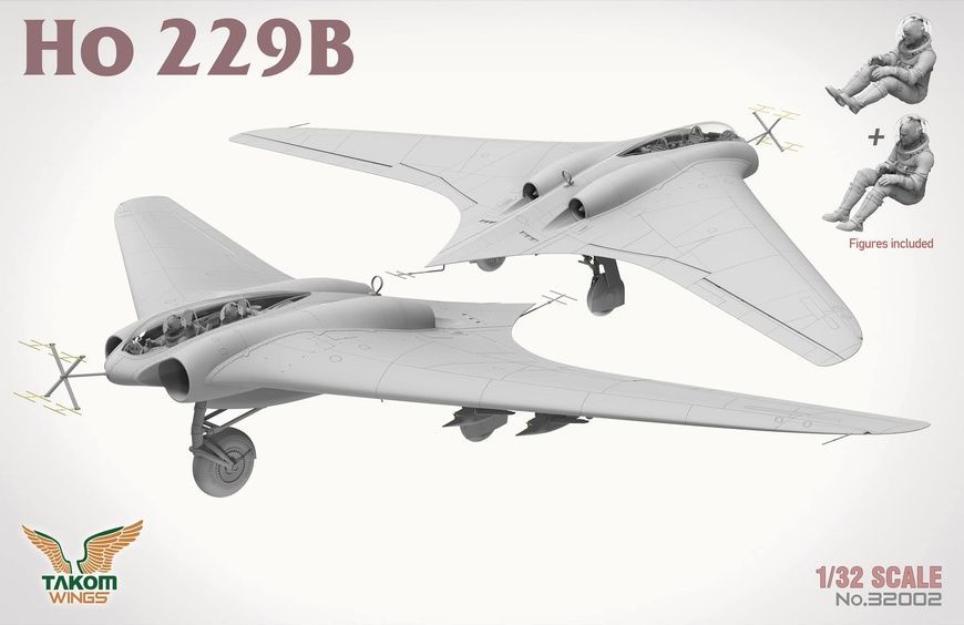 Збірна модель 1/32 Ho 229B німецький нічний винищувач, Takom 32002