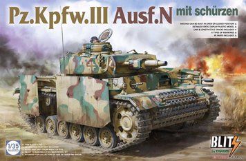 Збірна модель 1/35 Pz.Kpfw.III Ausf.N mit Sch&uuml;rzen, Takom 8005