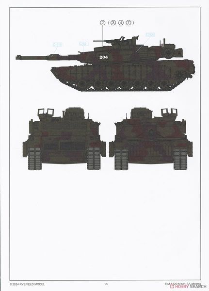 Збірна модель 1/35 M1A1SA-UKR Abrams український ОБТ з робочими траками, RFM RM-5120