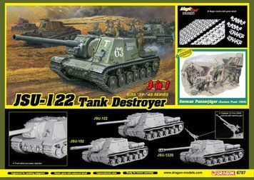 Збірна модель 1/35 ИСУ-122 з фігурами (3 в 1 - ИСУ-122, ИСУ-122С та ИСУ-152), Dragon 6787