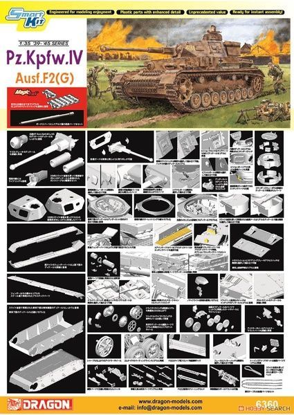 Збірна модель 1/35 Pz.Kpfw.IV Ausf.F2(G), з Magic Tracks, Dragon 6360