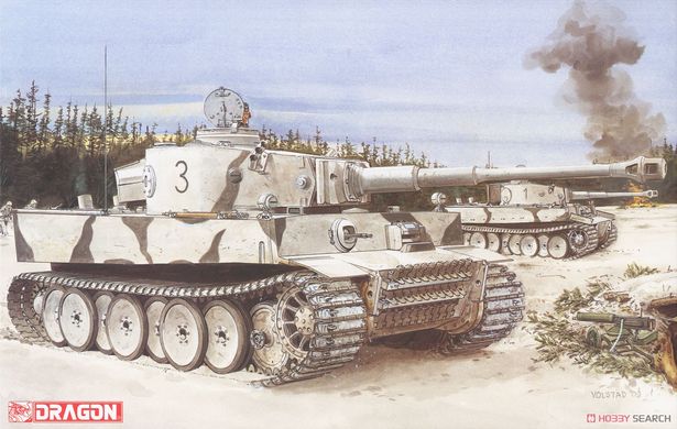 Збірна модель 1/35 Tiger I Ausf.E початкових випусків, Ленінград 1942/1943, з Magic Track, 3D деталями, фігурами (2024), Dragon 6600SP