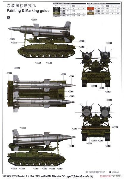 Збірна модель 1/35 Пускова установка 2П24 ЗРК 2К11А &laquo;Круг-А&raquo;, Trumpeter 09523
