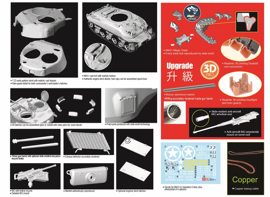 УЦІНКА! Збірна модель 1/35 M4A1 (76mm) W Sherman, операція Cobra, з Magic Tracks та 3D деталями (2024), Dragon 6083SP
