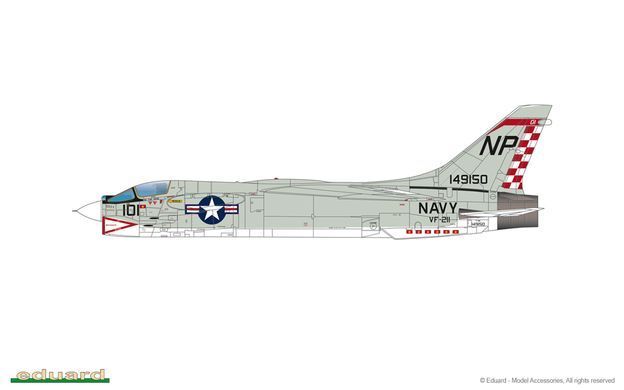 УЦІНКА! Збірна модель 1/48 Vought F-8E Crusader, Eduard 11110 + набір деталювання Eduard SIN64840