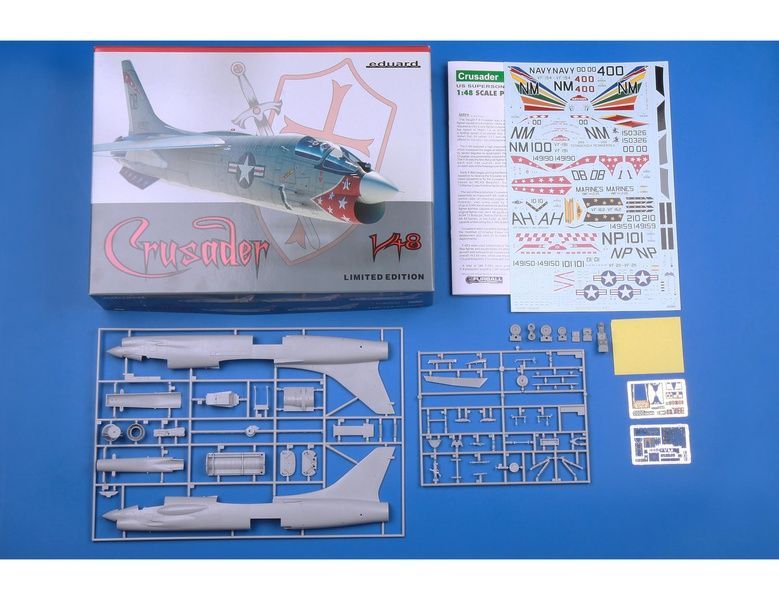 УЦІНКА! Збірна модель 1/48 Vought F-8E Crusader, Eduard 11110 + набір деталювання Eduard SIN64840