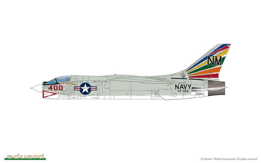 УЦІНКА! Збірна модель 1/48 Vought F-8E Crusader, Eduard 11110 + набір деталювання Eduard SIN64840