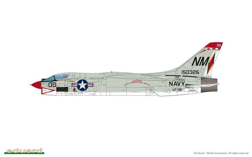 УЦІНКА! Збірна модель 1/48 Vought F-8E Crusader, Eduard 11110 + набір деталювання Eduard SIN64840