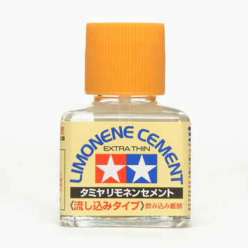 Надрідкий клей для пластику з лимонним ароматом Limonene Extra Thin Cement (40 мл), Tamiya 87134