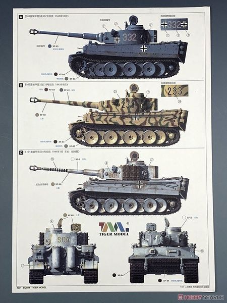 Збірна модель 1/35 Pz.Kpfw.VI Ausf.E Tiger I ранніх випусків, Tiger Model 4901