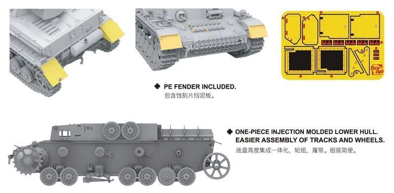Збірна модель 1/35 Pz.Kpfw.IV Ausf.G середніх серій (Харків, весна 1943), Border Model BT-033