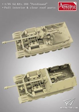 Збірна модель 1/35 Ferdinand (Sd.Kfz.184) з повним інтер'єром + 16t Strabokran, Amusing Hobby 35A030