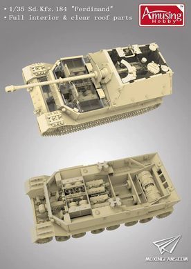 Збірна модель 1/35 Ferdinand (Sd.Kfz.184) з повним інтер'єром + 16t Strabokran, Amusing Hobby 35A030