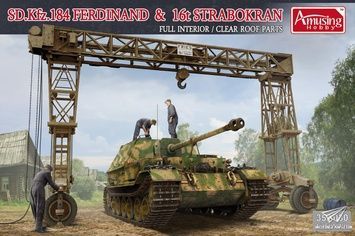 Збірна модель 1/35 Ferdinand (Sd.Kfz.184) з повним інтер'єром + 16t Strabokran, Amusing Hobby 35A030