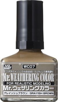 Змивка модельна сіро-коричнева Mr. Weathering Color Grayish Brown (40 мл), Mr. Hobby WC07