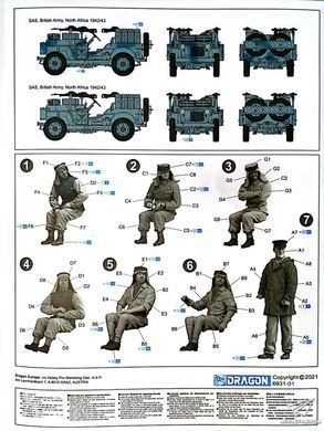 Збірна модель 1/35 Комплект з трьох джипів 4x4 Truck Unit з фігурами, Dragon 6931