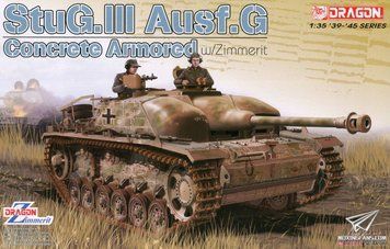 Збірна модель 1/35 StuG.III Ausf.G з посиленим бетонним бронюванням та циммеритом, з Magic Track, Dragon 6891