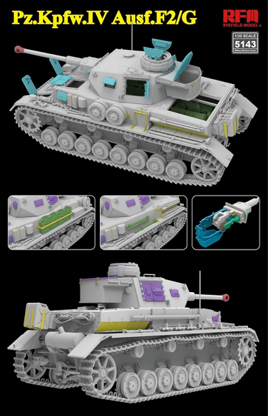 Збірна модель 1/35 Pz.Kpfw.IV Ausf.F2/G (Sd.Kfz.161/1), RFM RM-5143