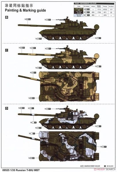 Збірна модель 1/35 Т-80У основний бойовий танк, Trumpeter 09525