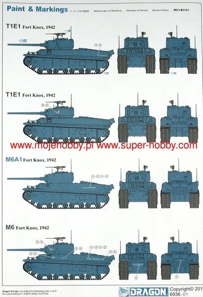 Збірна модель 1/35 Heavy Tank T1E1 / M6 / M6A1 3 в 1 (з фігурками), Dragon 6936