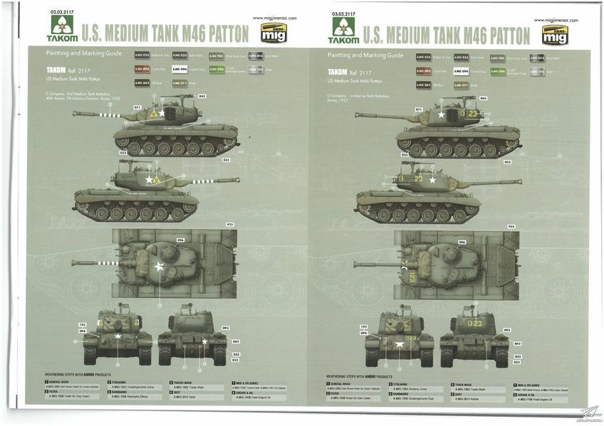 Збірна модель 1/35 M46 Patton середній танк США, Takom 2117