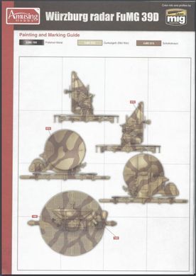 Збірна модель 1/35 12.8 cm Flak 40 з радаром FuMG 39D W&uuml;rzburg, Amusing Hobby 35A020
