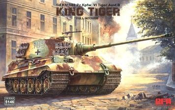 Збірна модель 1/35 Sd.Kfz.182 King Tiger з баштою Henschel, з повним інтер'єром, RFM RM-5146