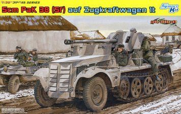 Збірна модель 1/35 5cm PaK 38 (Sf) auf Zugkraftwagen 1t, Dragon 6719