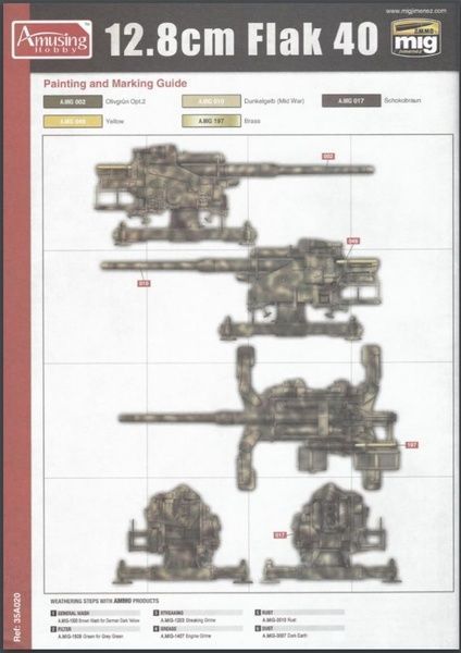 Збірна модель 1/35 12.8 cm Flak 40 з радаром FuMG 39D W&uuml;rzburg, Amusing Hobby 35A020
