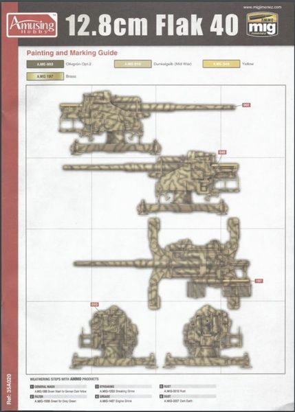 Збірна модель 1/35 12.8 cm Flak 40 з радаром FuMG 39D W&uuml;rzburg, Amusing Hobby 35A020