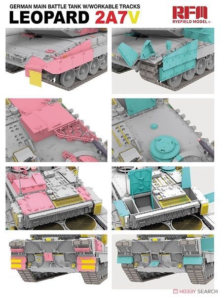 Збірна модель 1/35 Leopard 2A7V (з бонусними деталями першої партії), RFM RM-5109