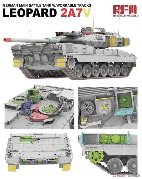 Збірна модель 1/35 Leopard 2A7V (з бонусними деталями першої партії), RFM RM-5109