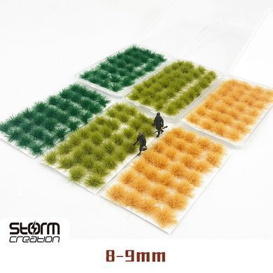 Пучки трави для діорам, темно-зелені (Dark Green), висота 8-9 мм, 28 шт, Storm Creation SC3088