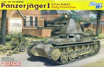 Збірна модель 1/35 Panzerj&auml;ger I, 4.7cm PaK(t) ранніх випусків, з Magic Track, Dragon 6258