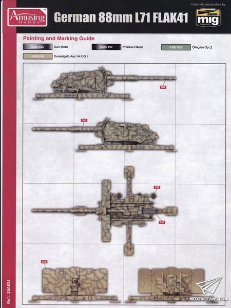 Збірна модель 1/35 FlaK 41 88-мм L/71, Amusing Hobby 35A024