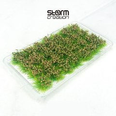 Пучки трави з квітками для діорам, зів'ялий зелений колір (Withered Green), великого розміру, 28 шт, Storm Creation SC3218